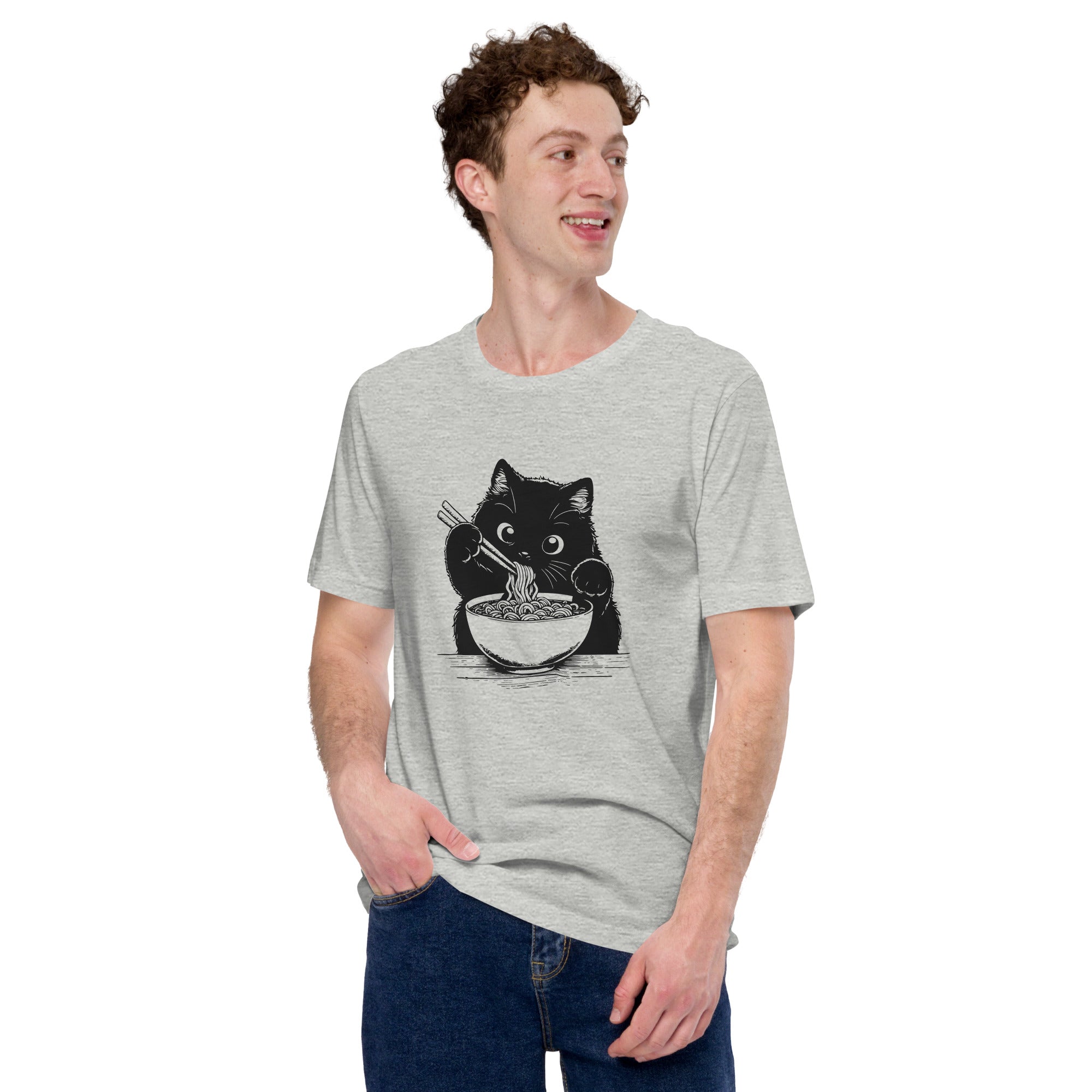 Cat Eating Ramen Unisex t-shirt