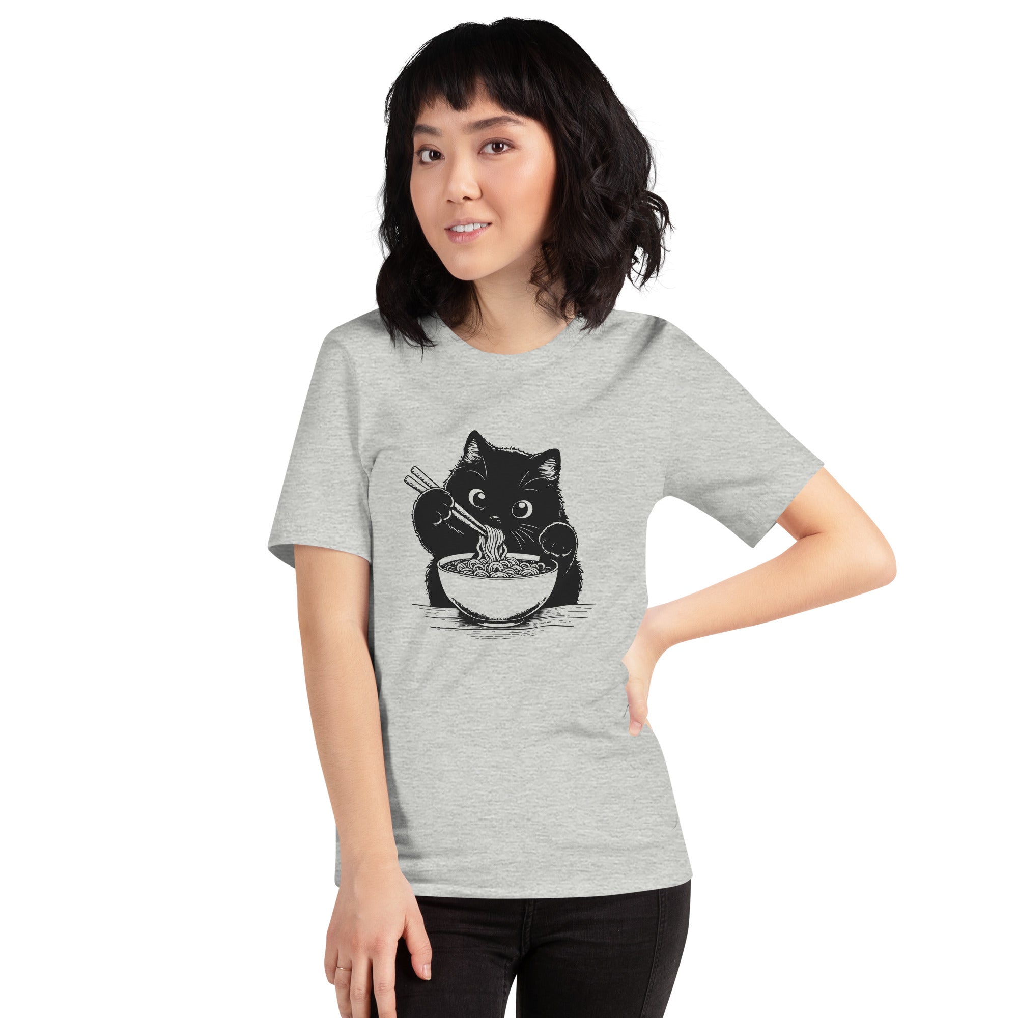 Cat Eating Ramen Unisex t-shirt